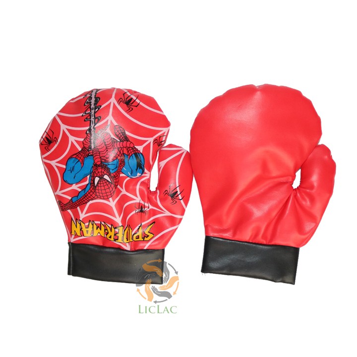 Bộ 2 găng tay Boxing hình Người Nhện cho bé, găng tay đấm bốc trẻ em chất liệu da mềm an toàn cho bé - LICLAC