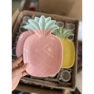 Đĩa Gốm Sứ Tráng Men Hình Trái Dứa