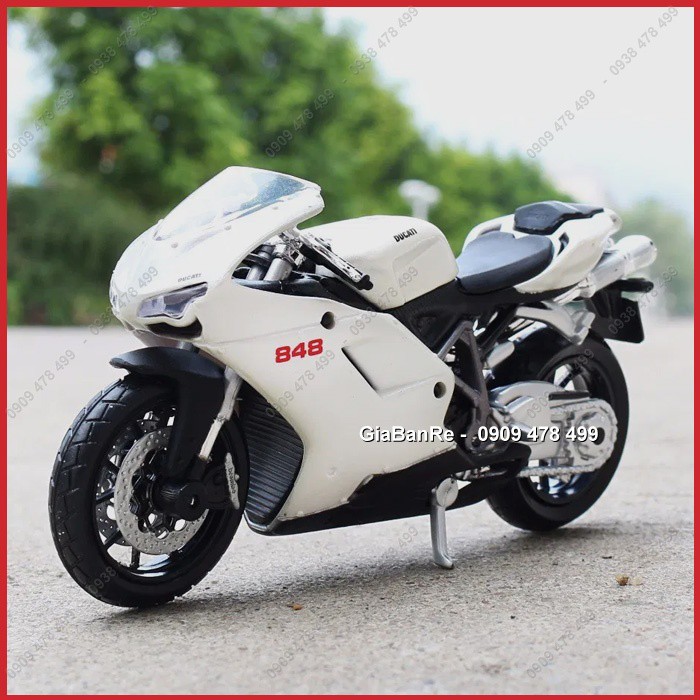 XE MÔ HÌNH 1:18 MOTO DUCATI 848 - MAISTO - TRẮNG - 8796