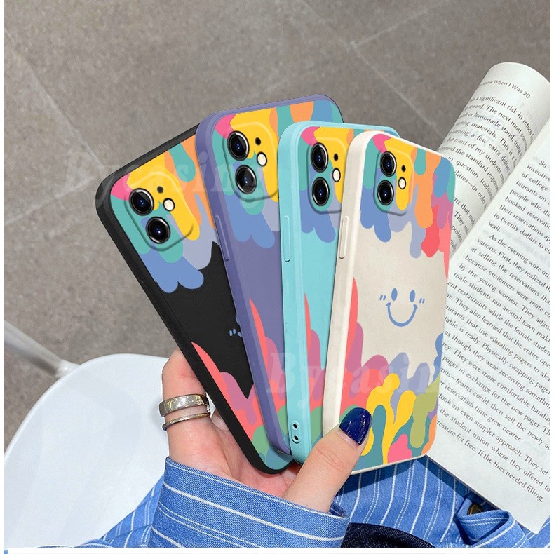 Ốp điện thoại TPU dẻo họa tiết mặt cười kem chảy nhiều màu cho iPhone 12 Pro Max 12 Mini 11 Pro Xr 6 7 8 Plus Xs