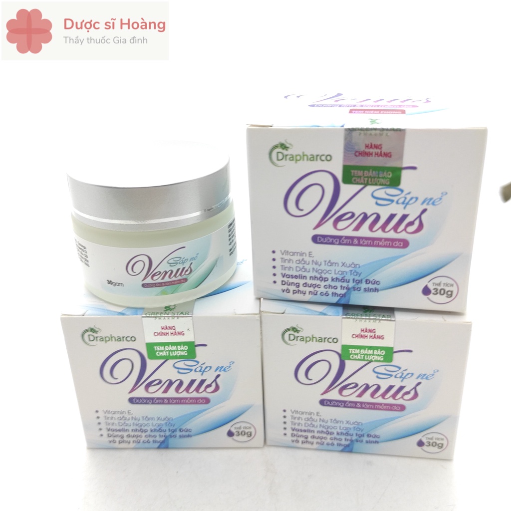 Sáp Nẻ Venus - Dùng Được Cho Trẻ Sơ Sinh và Phụ Nữ Có Thai - Dưỡng Ẩm, Làm Mềm Mịn Da - Lọ 30g