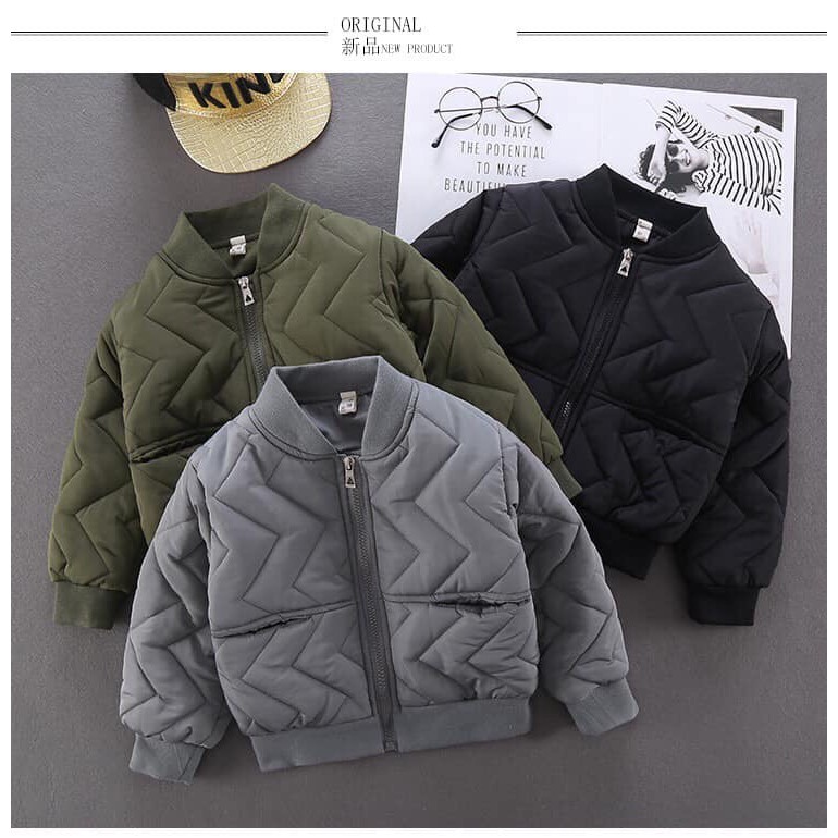 Áo phao dáng bomber dày dặn cho bé - hàng od