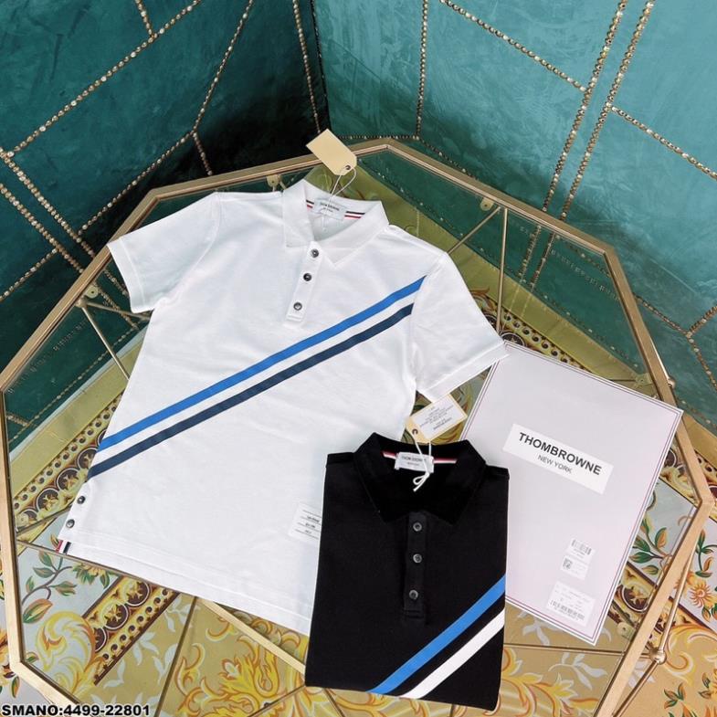 Áo Phông Nam Thom Browne Viền In Kẻ Xanh Cao Cấp - Áo Nam Thom chất Cotton Cao Cấp