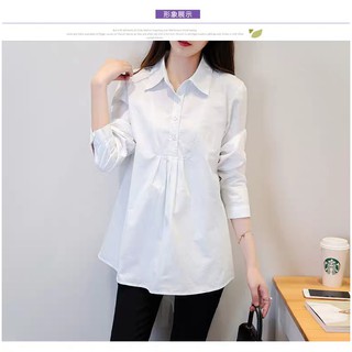 Áo Bầu Sơ Mi Trắng Đẹp Công Sở (Ảnh Thật)