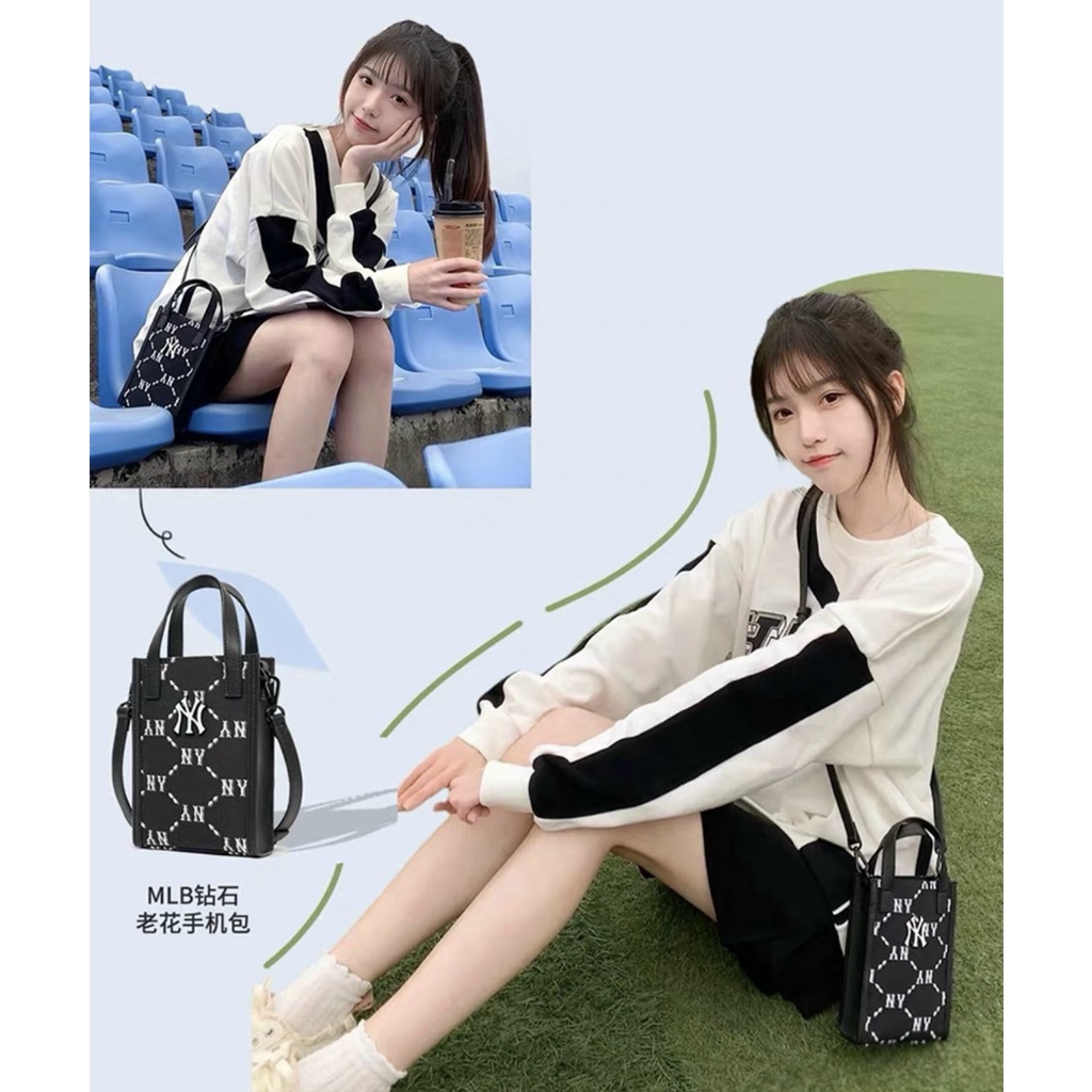 túi xách tay mini + đeo chéo nữ mlb size 12,5* 18*4 cm