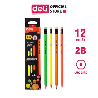 Bút chì 2b deli - neon nhiều màu sắc - 12 cây/hộp - wu51400
