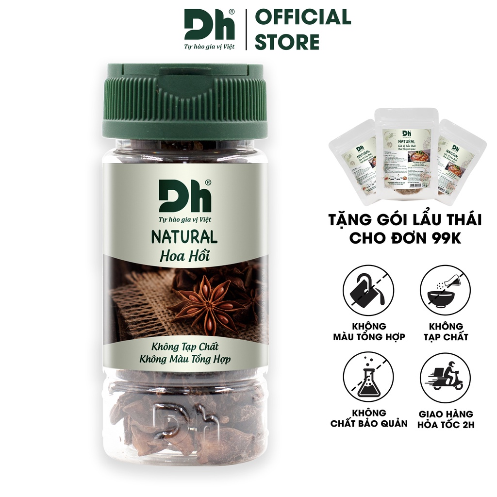 Hoa hồi Natural Dh Foods nguyên liệu,hương liệu pha chế, nấu ăn 15gr