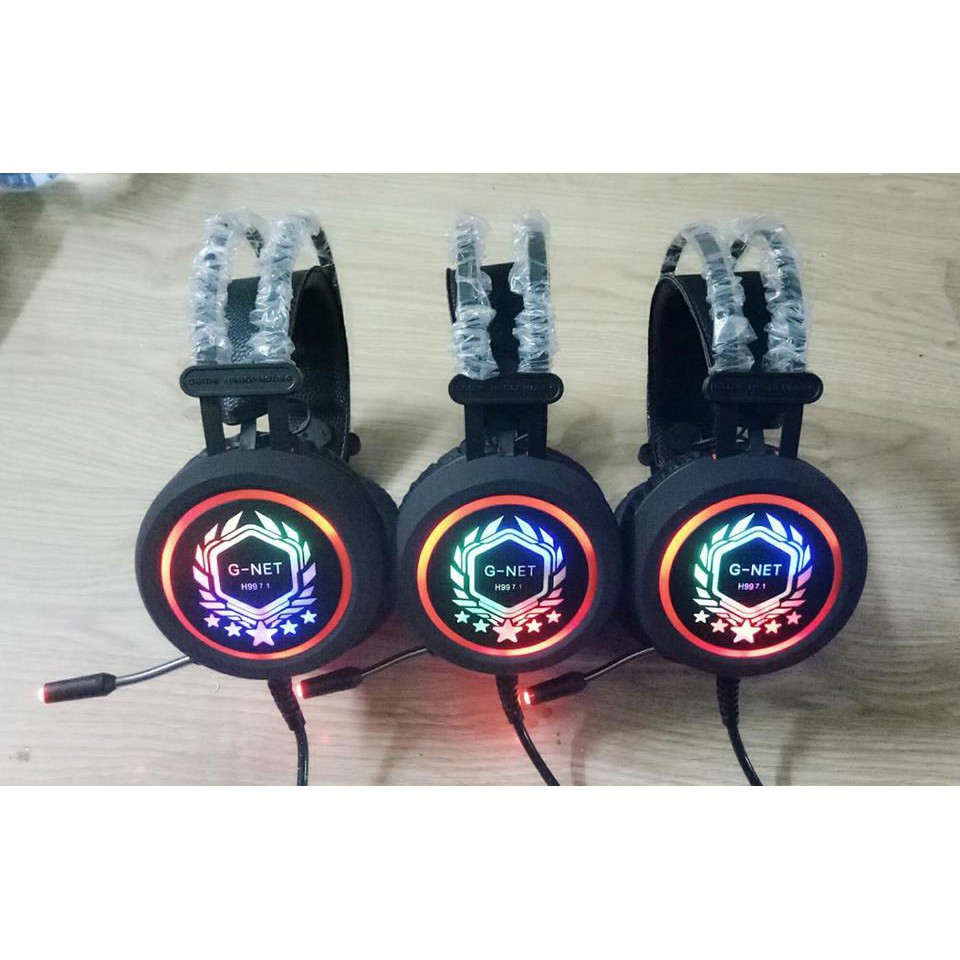  Tai nghe Gaming G-Net H99 7.1 Led Kết nối USB I Head phone GNET H99 7.1 RGB LED