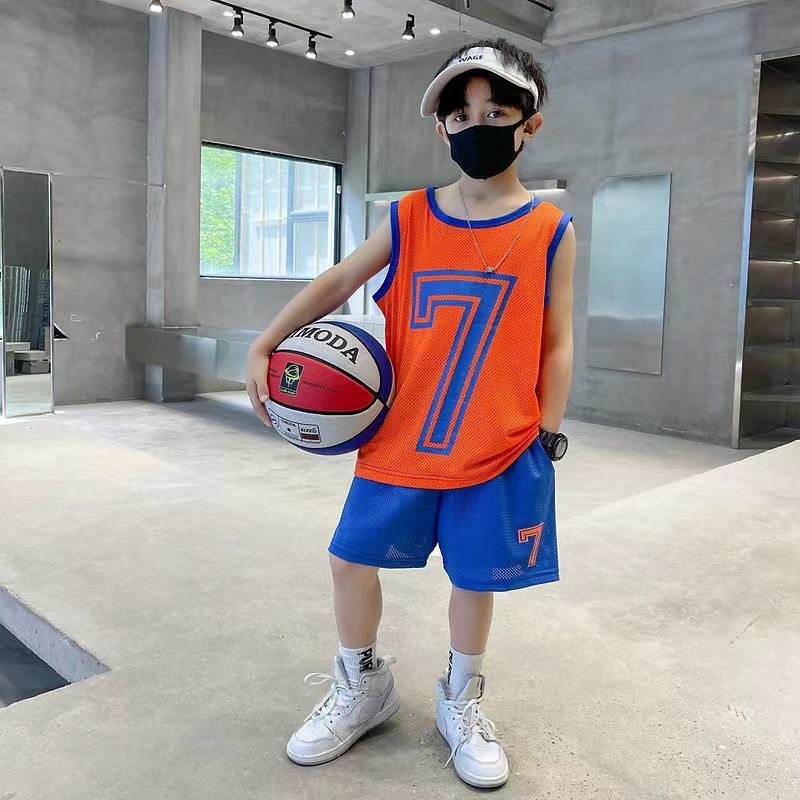 Bộ Đồ Thể Thao Bóng Rổ Sát Nách Nhanh Khô Thời Trang Mùa Hè 2022 Cho Bé Trai