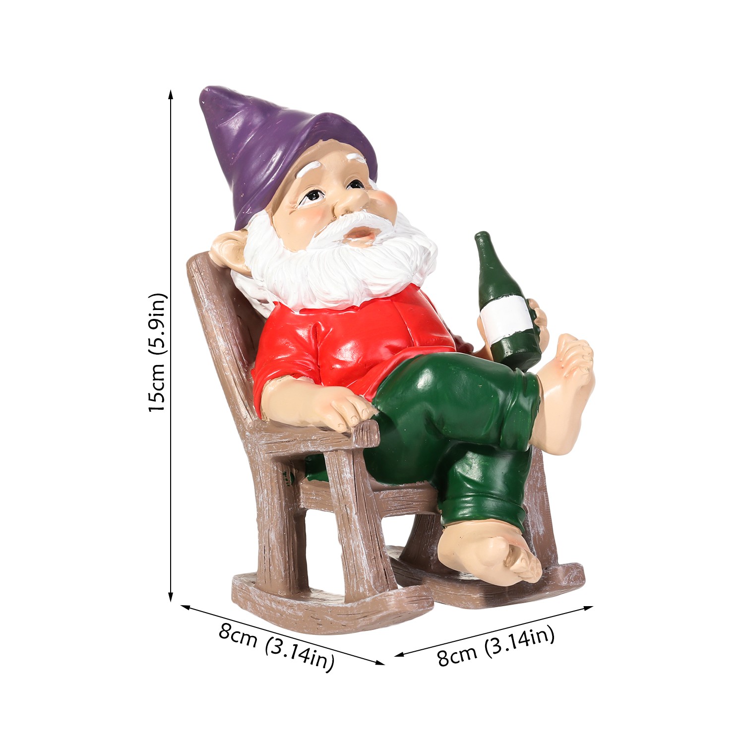 YEW Indoor or Outdoor Gnome Statue naughty gnomes Funny Gnomes Garden Lawn Garden Figurine Mini 5.9 Inch Tall fairy garden Garden Decorations