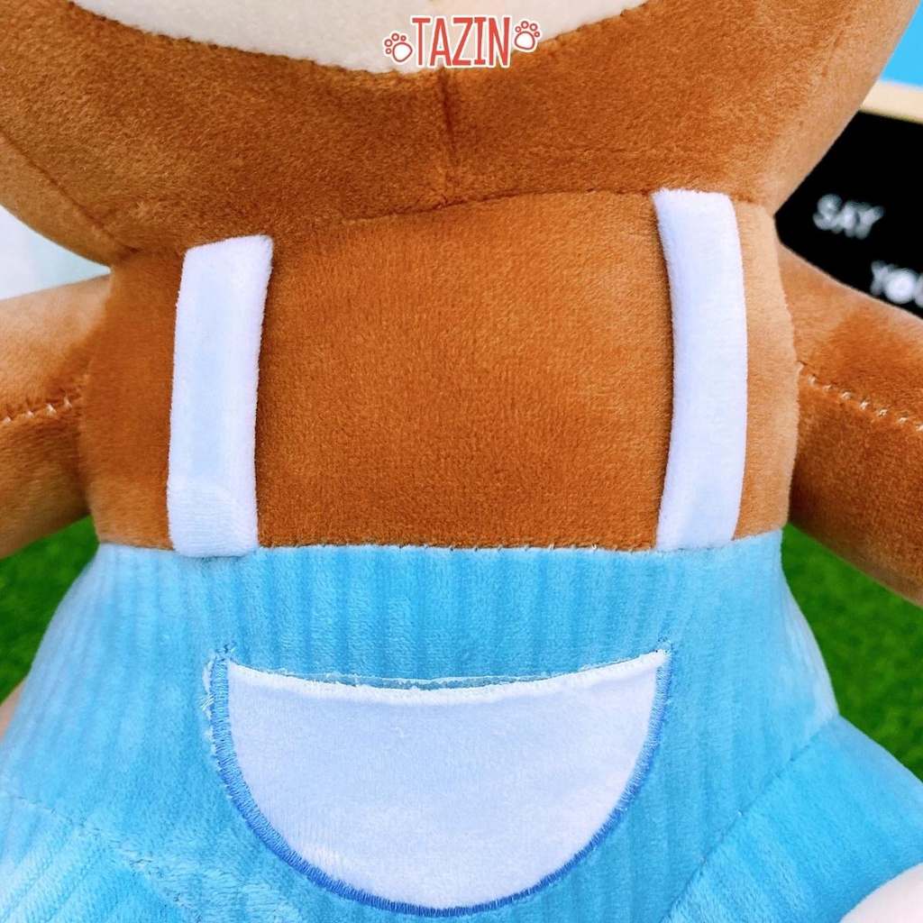 Gấu Bông Yếm Thêu Túi Cao Cấp, Gấu Ôm Dễ Thương Tazin