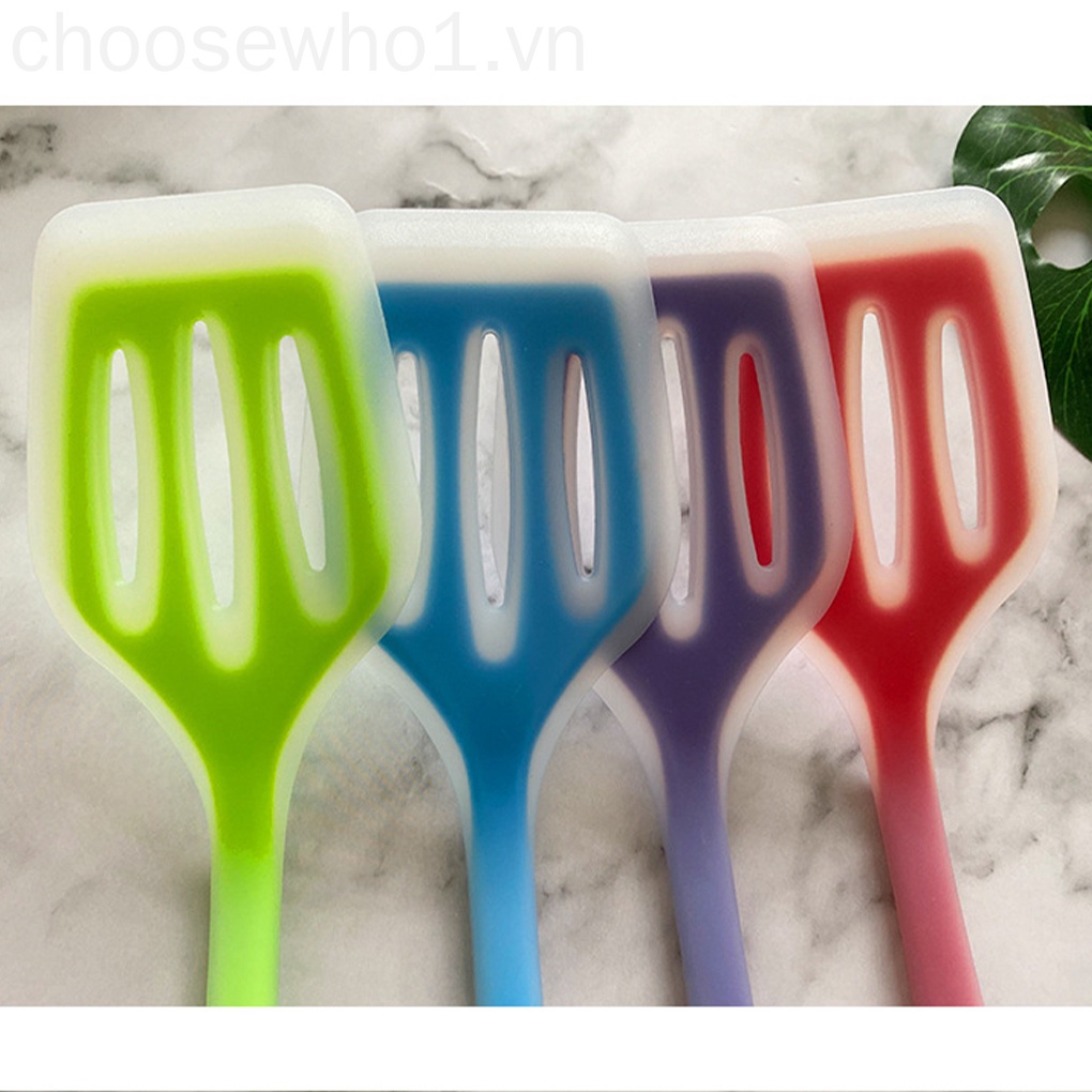 Xẻng Lật Thức Ăn Bằng Silicone Chống Dính Có Rãnh Tiện Dụng Cho Nhà Bếp 1