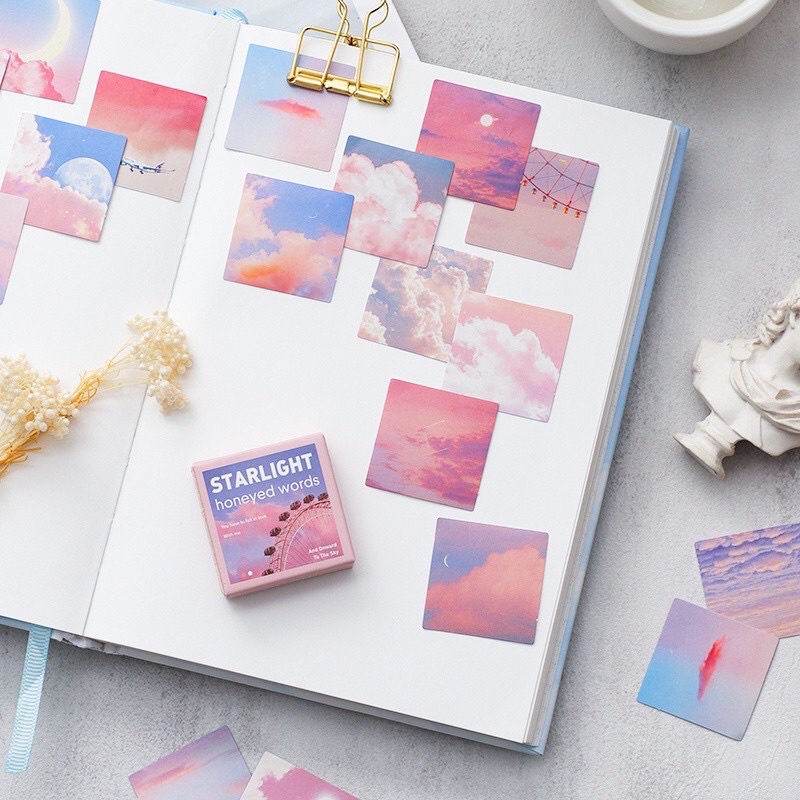 Sticker hình dán bầu trời màu hồng Starlight