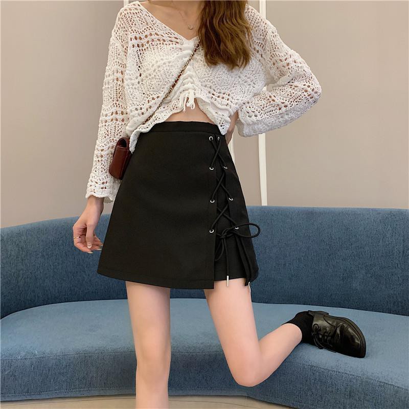 2021 new girls hot pants Korean fashion trend net celebrity high waist strappy short skirt anti-empty half-length a-line bag hip | BigBuy360 - bigbuy360.vn