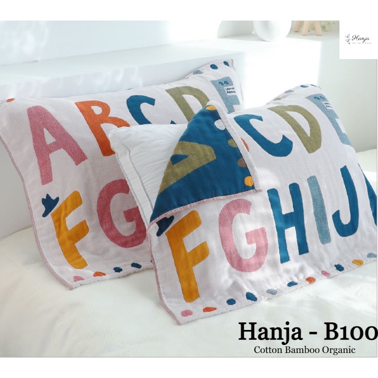 (4)TH Vỏ gối vải xô Cotton Sợi tre Organic Nhật Bản Cao cấp