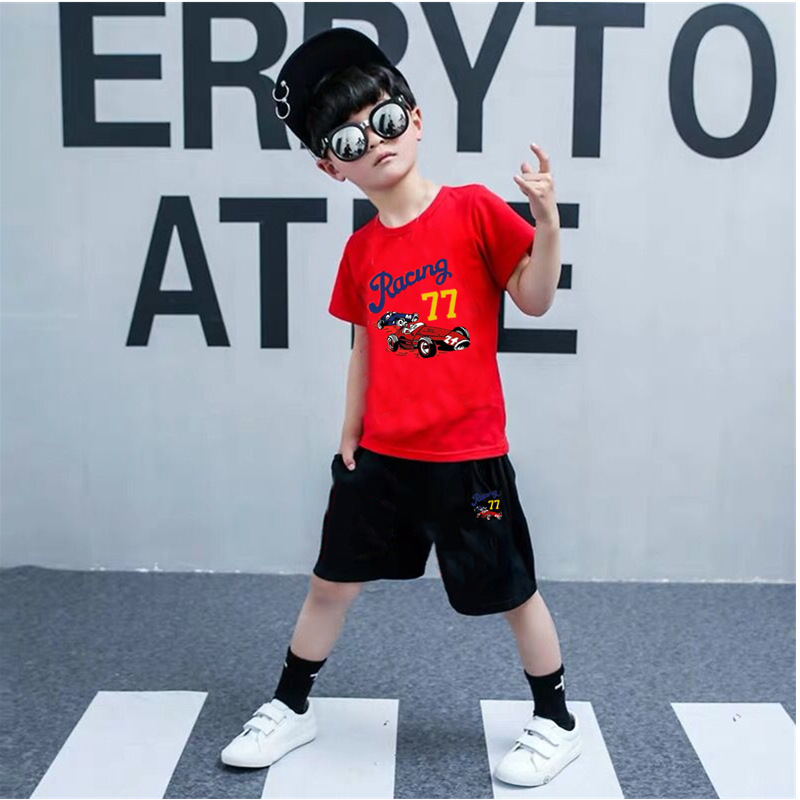 Spot 2021 Summer Boys' suit summer boys' Summer Short Sleeve T-Shirt shorts two piece set