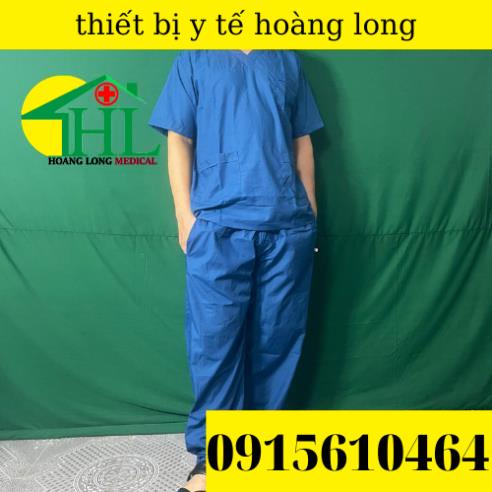 Bộ Scrubs cổ tim phòng mổ, đồng phục Spa, phòng khám, Bác Sĩ, quần áo phòng mổ, đồng phục phẫu thuật màu xanh cổ vịt