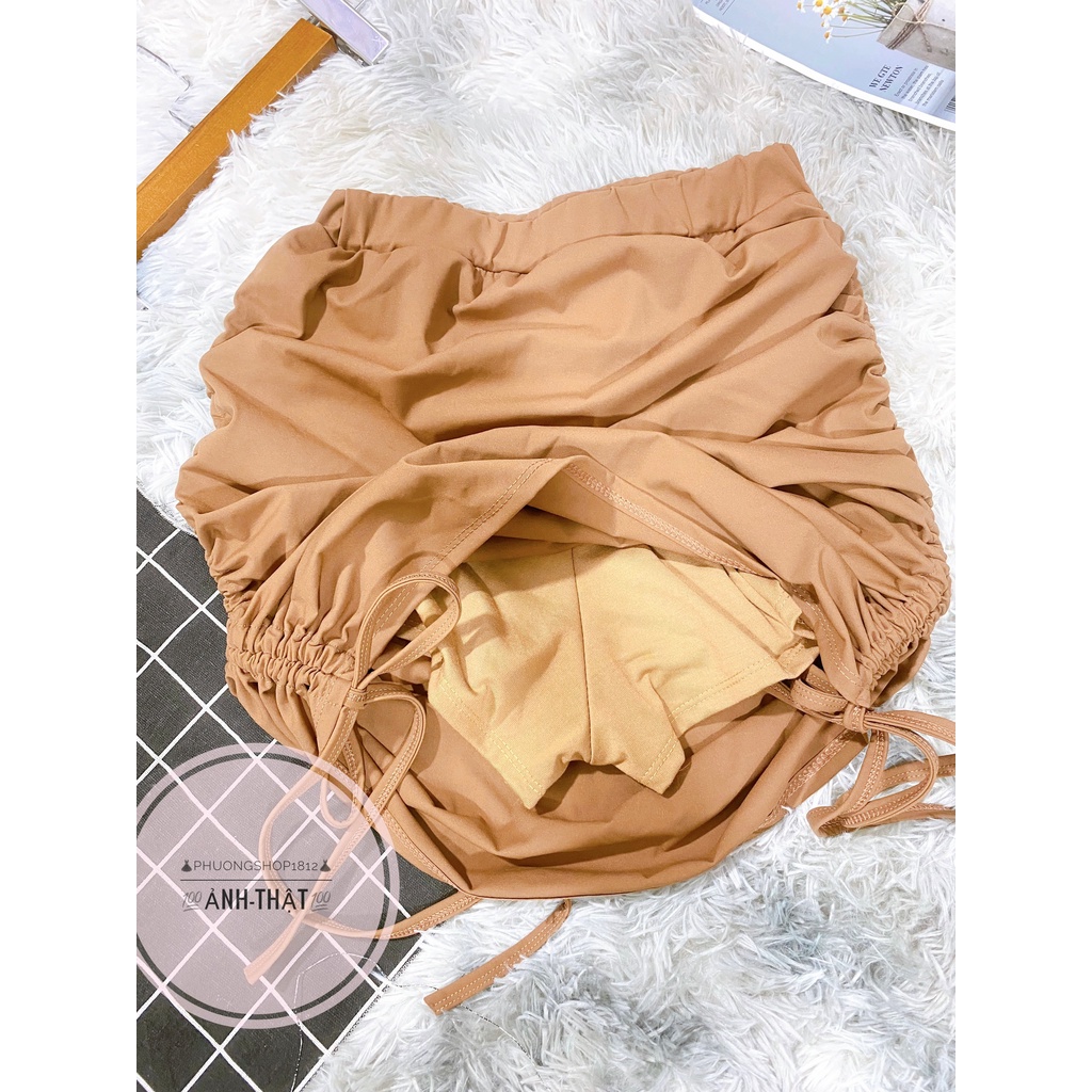 Chân váy rút dây ngắn váy body thời trang chất liệu thun co giãn cao cấp,Loại 1_2 Màu_ Phuongshop1812[Ảnh-Viddeo thật
