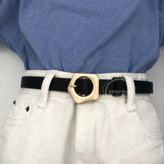 Xj-five- Thắt Lưng Đầu Kim Loại Hình Ngôi Sao Năm Cánh Màu Đen Đơn Giản Dễ Phối Đồ Phong Cách Hàn Quốc Cho Nữ GNS