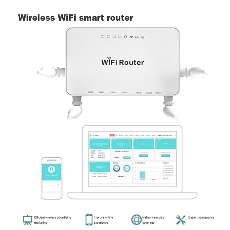 Thiết Bị Phát Wifi Không Dây 300mbps 5 Cổng Cắm 2.4ghz Với 4 Ăng Ten | BigBuy360 - bigbuy360.vn