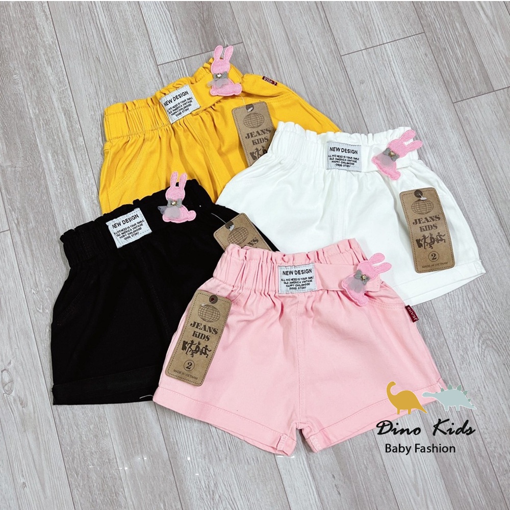Quần đùi bé gái, quần short kaki tai thỏ 4 màu cực đẹp cho bé size 20-30kg