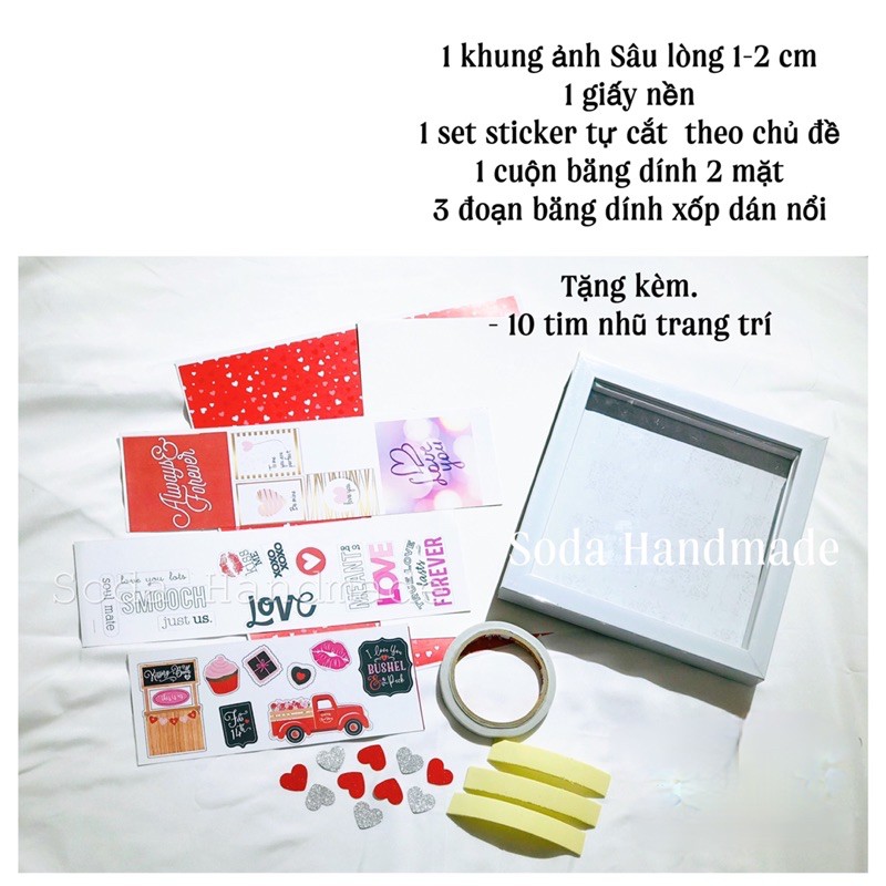 [Sâu lòng 2 cm]Set làm khung ảnh Nổi/Khung ảnh scrapbook kèm clip hướng dẫn | BigBuy360 - bigbuy360.vn