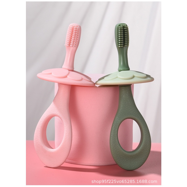 Bàn chải tập đánh răng bằng silicon mềm cho bé