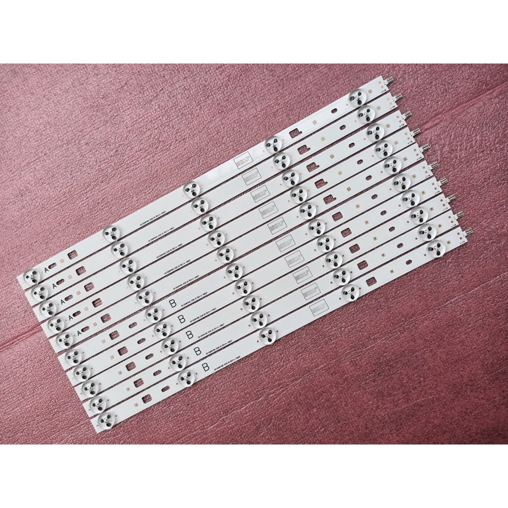 THANH ĐÈN LED TIVI SONY 40W600B  HÀNG MỚI 100%, BỘ 5 THANH A VÀ 5 THANH B, MỖI THANH 5 BÓNG 3V, DÀI 38cm