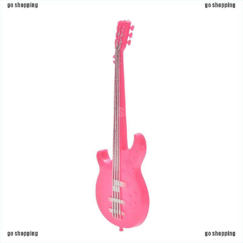 {go shopping}1 Pcs Creative Fashion Cool Pink Guitar for Barbies Dolls