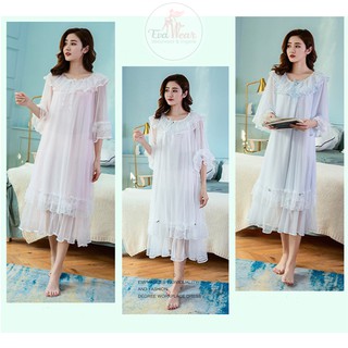 Váy ngủ dáng dài phong cách vintage