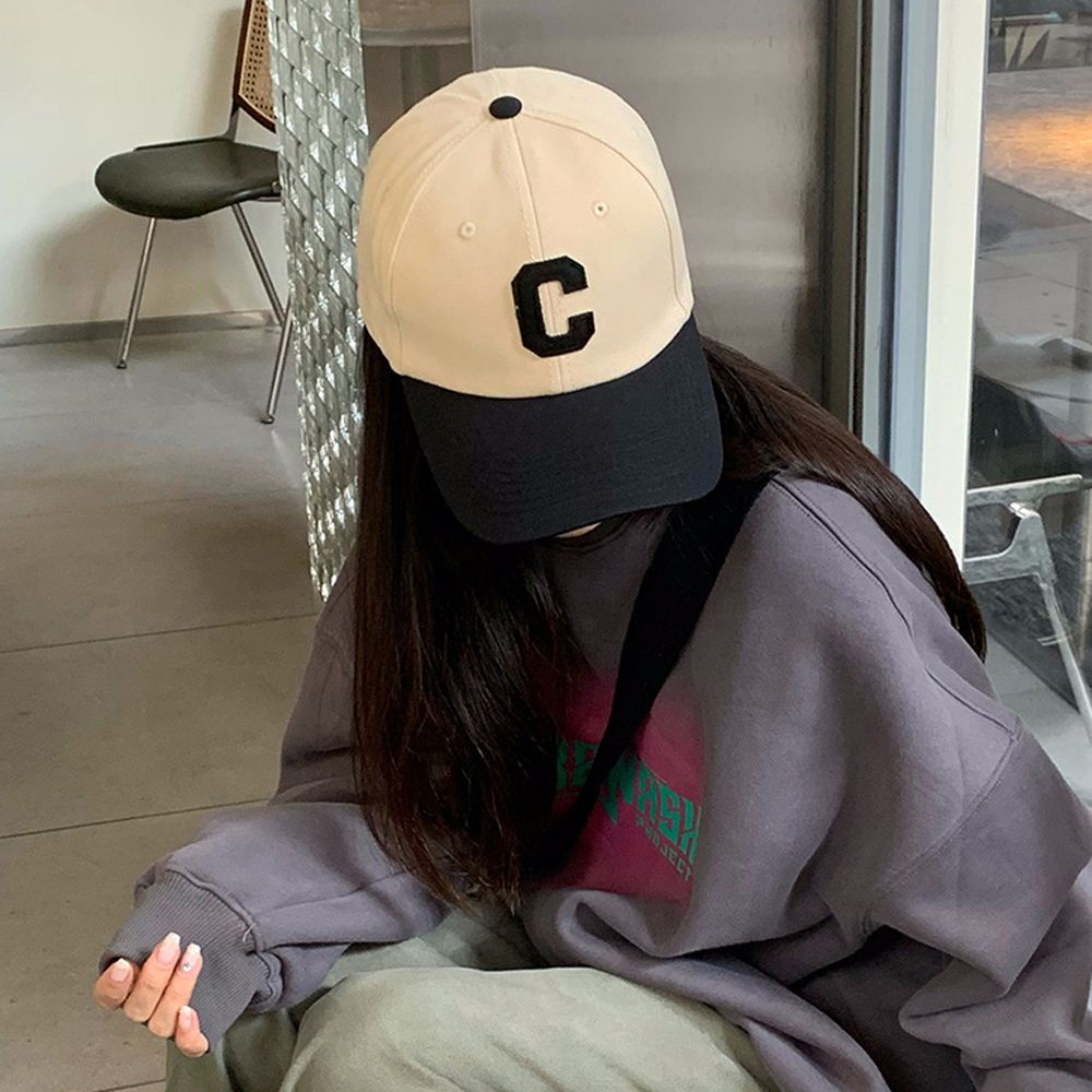Mũ lưỡi trai cotton thêu chữ phong cách hip hop Hàn Quốc cho nữ