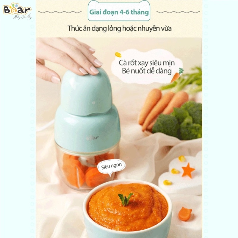 MÁY XAY ĐA NĂNG BEAR 0,3L; 0,6L CAO CẤP CHO BÉ ĂN DẶM