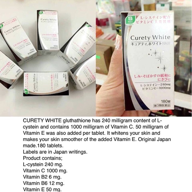 Curety White II viên uống trắng da mờ nám tàn nhang Nhật bản 270 viên 45 ngày cao cấp