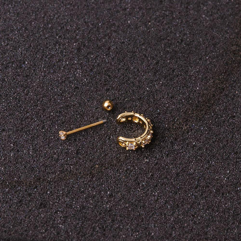 LAY Khuyên Tai Helix Thép Không Gỉ Đính Đá Pha Lê