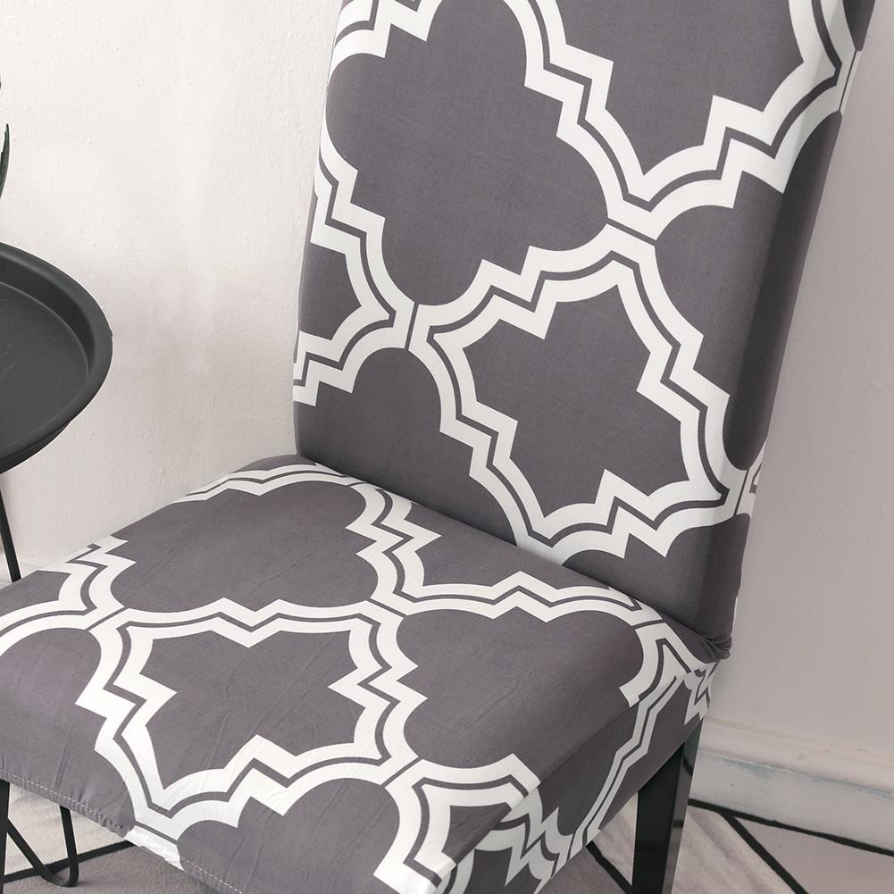 Áo phủ ghế tựa lưng chất vải co giãn họa tiết hình khối độc đáo