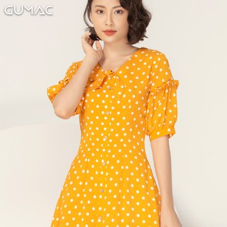 Đầm bi cổ V nơ DA928 GUMAC