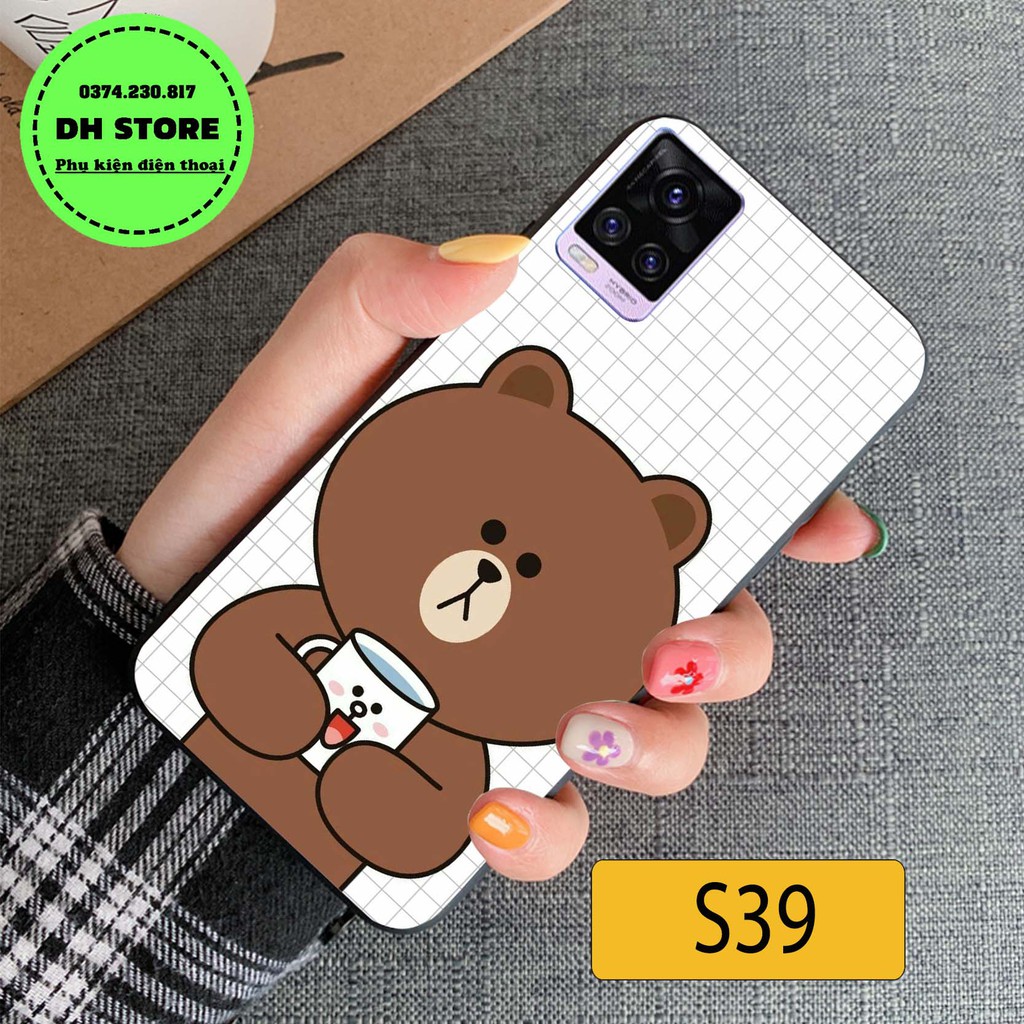 [ NEW ] Ốp lưng điện thoại Vivo V20 in hình gấu brown và thỏ cony đáng yêu, ngộ nghĩnh.