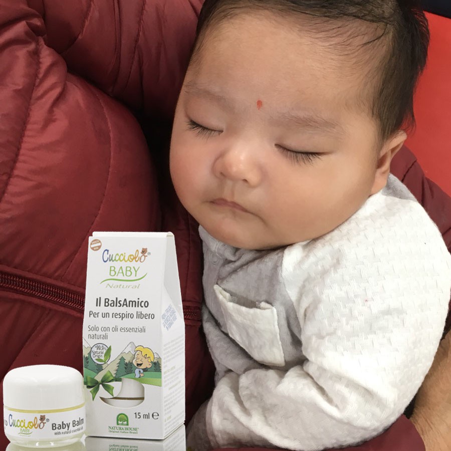 Sáp giữ ấm Baby Cucciolo chính hãng, Bảo vệ hô hấp, giảm ho, sổ mũi, hắt hơi do nhiễm lạnh_15ml hàng chính hãng