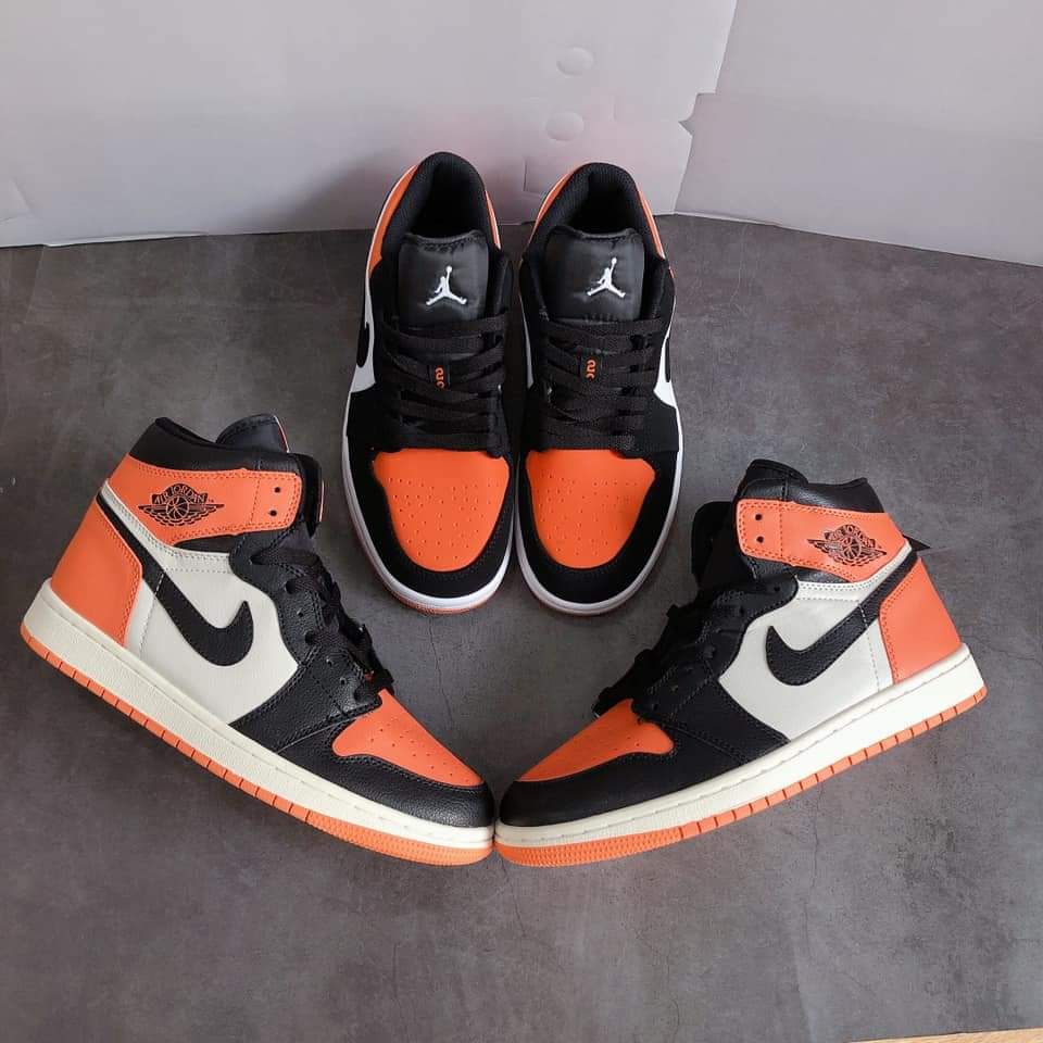 [FREE SHIP] Giày Sneaker Jodan 1 Mid Retro Black Orange Cao Cổ Cam Full Box Freeship | BigBuy360 - bigbuy360.vn