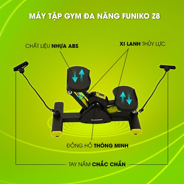 Máy tập gym tại nhà,máy tập gym đa năng Funiko Z8 hỗ trợ tập luyện giảm mỡ tăng cơ