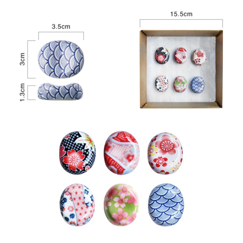 Set 6 giá gác đũa SWEEJAR bằng gốm phong cách Nhật Bản thời trang tiện lợi