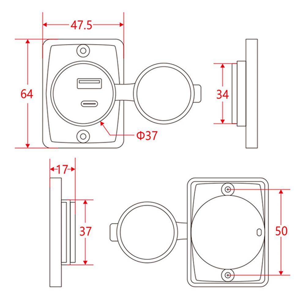 MYRONGVN Ổ Cắm Sạc Nhanh PD QC 3.0 Chống Thấm Nước Cho Xe Hơi