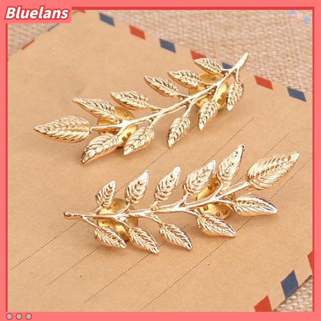 1 Cặp Ghim Cài Áo Hình Chiếc Lá Trang Trí Quần Áo Dài 48h