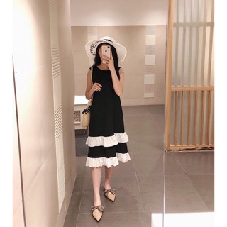 ĐẦM MAXI BẦU SUÔNG TẦNG BÈO