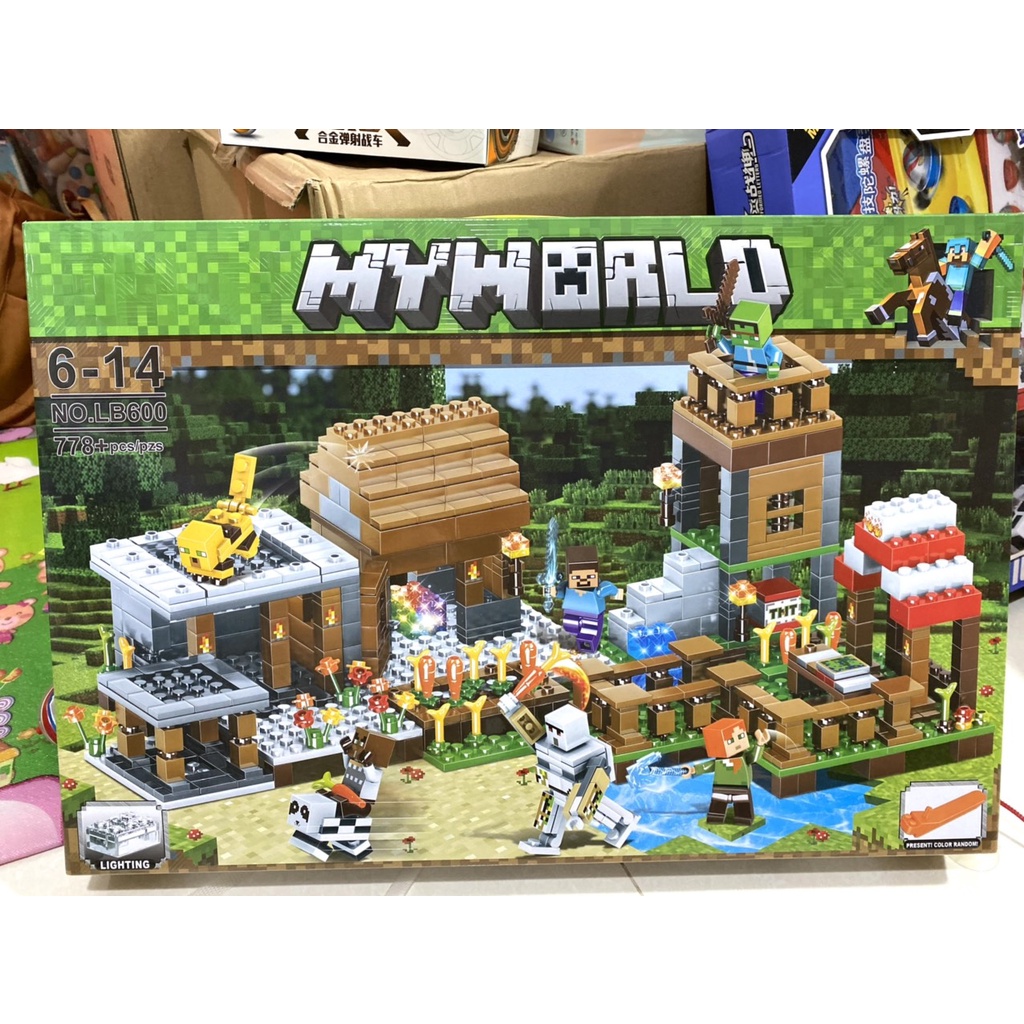 Đồ chơi xếp hình Myworld-Lego lắp ráp Minecraft Khu Nông Trại Chiến Binh No.LB600 luyện cho bé kiên trì và tưởng tượng