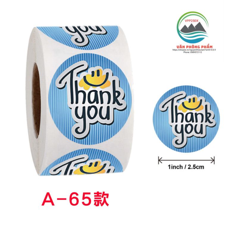 Tem dán Sticker Thank you .