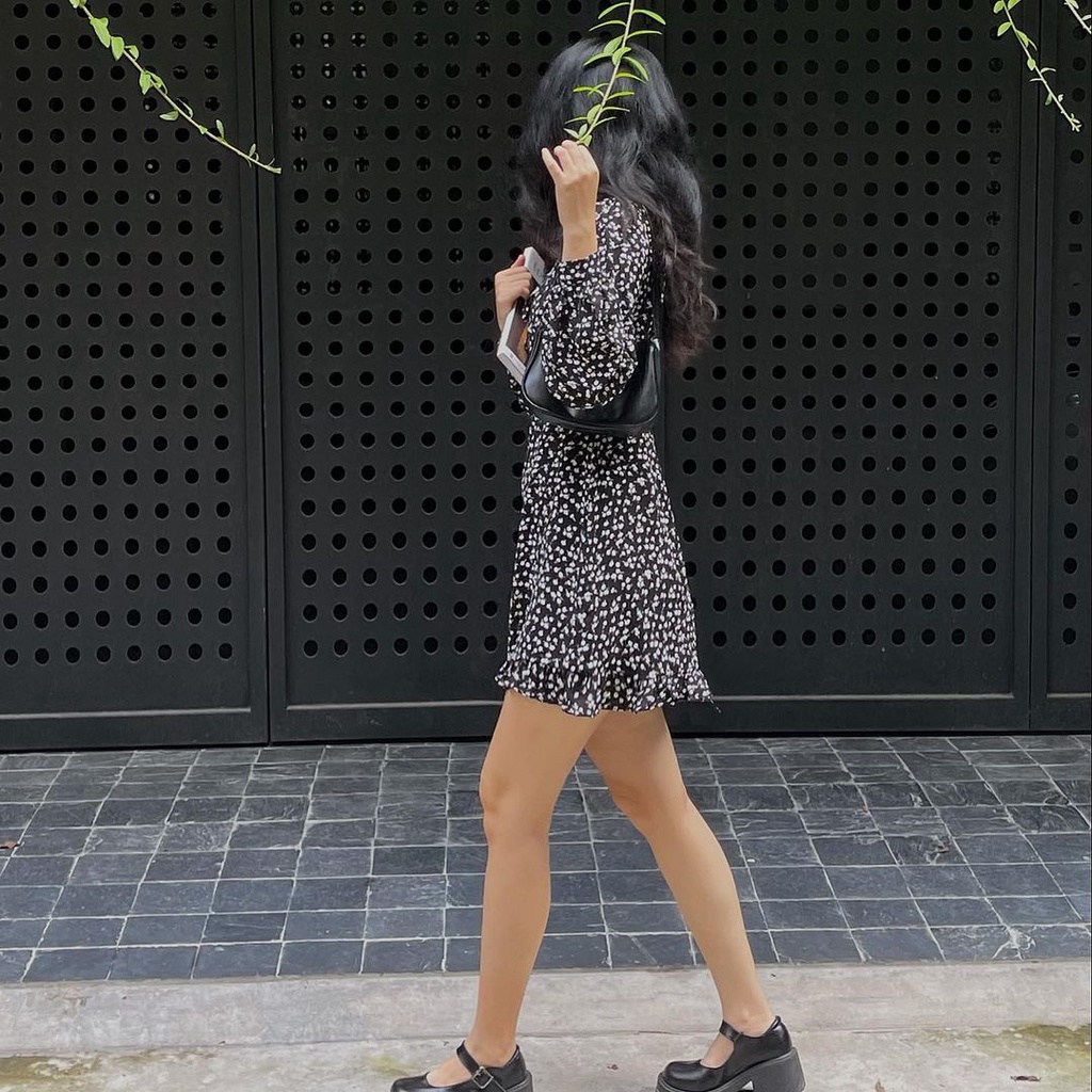 [Ảnh thật-video] Váy hoa nhí dài tay phối đuôi bèo Lichi Dress. | BigBuy360 - bigbuy360.vn