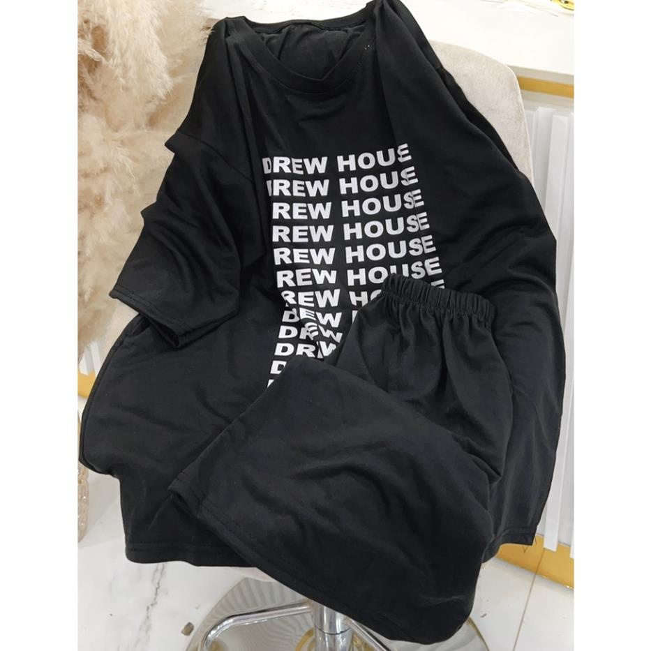 Bộ Đùi Nam Nữ Form Rộng Hàn Quốc Drewhouse- Bộ Đùi Tay Lỡ  Dày Mịn Thoáng Mát Thiết Kế  Kiểu Dáng Năng Động Trẻ Trung