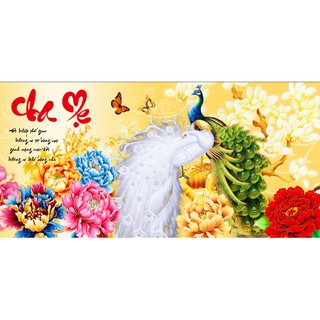 Tranh đính đá cao cấp cha mẹ df397 kt 85*45cm