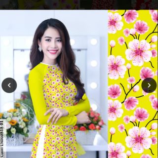 Áo dài in 3d hoa đào